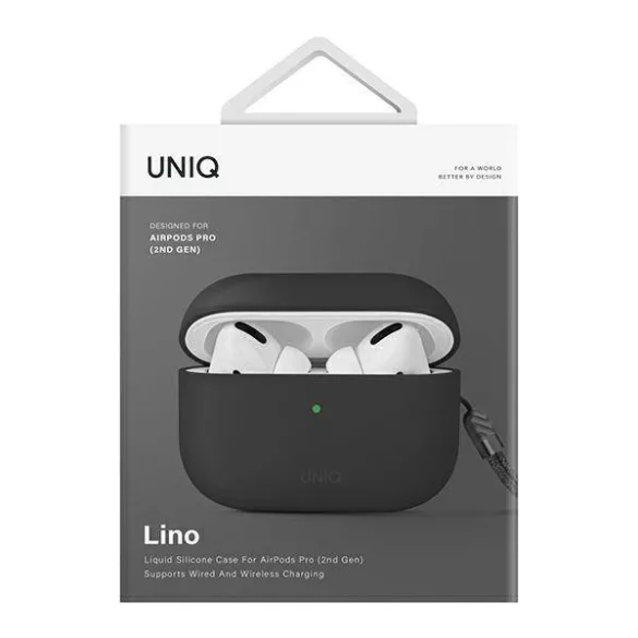 UNIQ Lino tok AirPods Pro 2 gen szilikon hamuszürke
