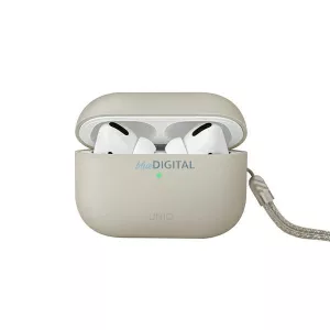 UNIQ etui Lino AirPods Pro 2 gen szilikon (2022/2023) bézs tok