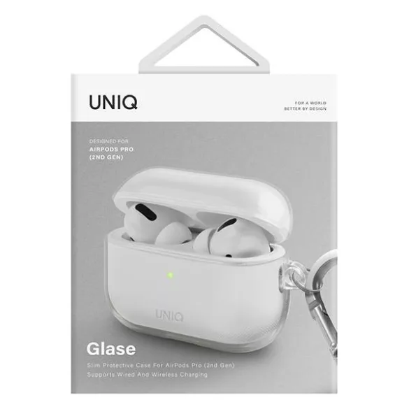 UNIQ Glase tok AirPods Pro 2 gen fényes átlátszó