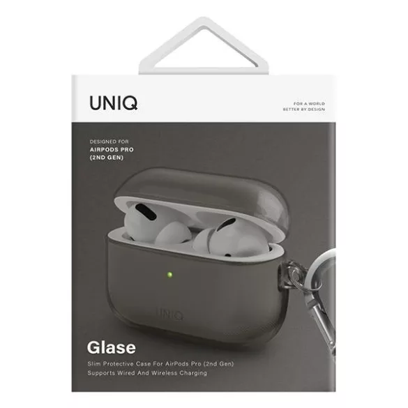 UNIQ Glase tok AirPods Pro 2 gen fényes füst