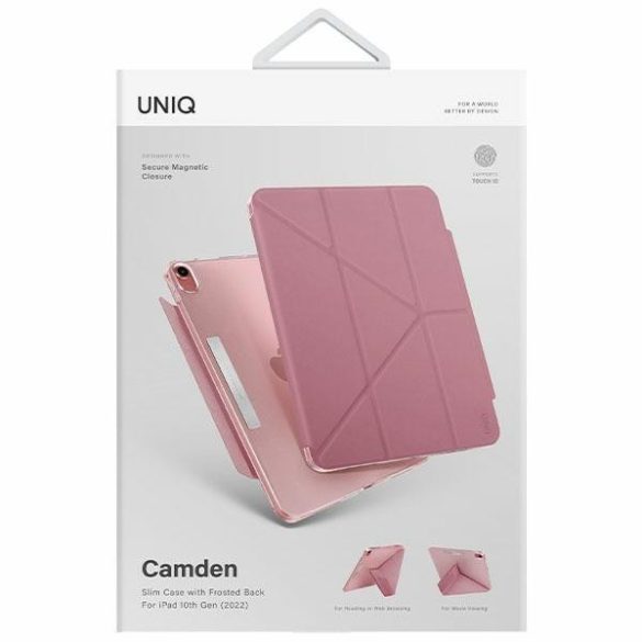 UNIQ etui Camden iPad 10 gen. (2022) rózsaszín antimikrobiális