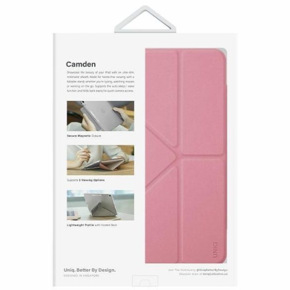 UNIQ etui Camden iPad 10 gen. (2022) rózsaszín antimikrobiális