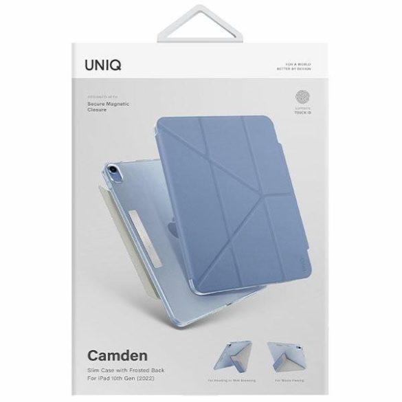 UNIQ etui Camden iPad 10 gen. (2022) kék Antimikrobiális