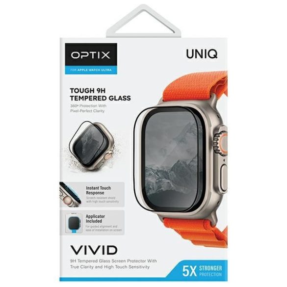 UNIQ Optix Vivid edzett üveg applikátorral Apple Watch Ultra (49 mm)