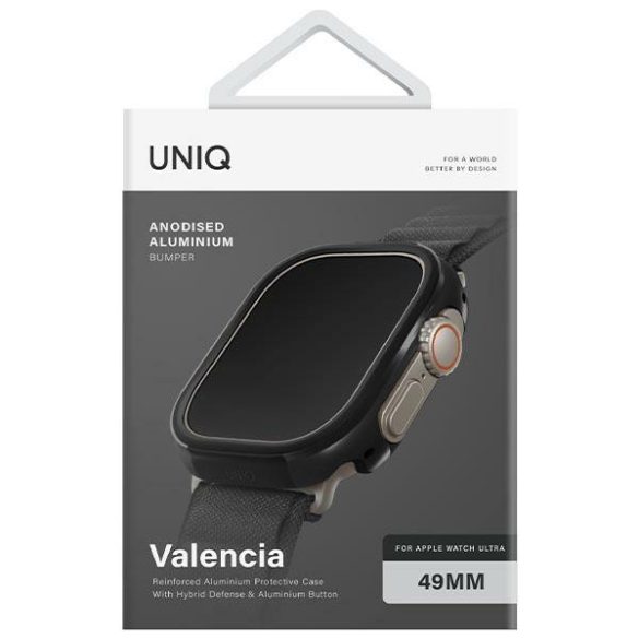 UNIQ etui Valencia Apple Watch Ultra/ Ultra 2 49mm éjfekete éjfekete