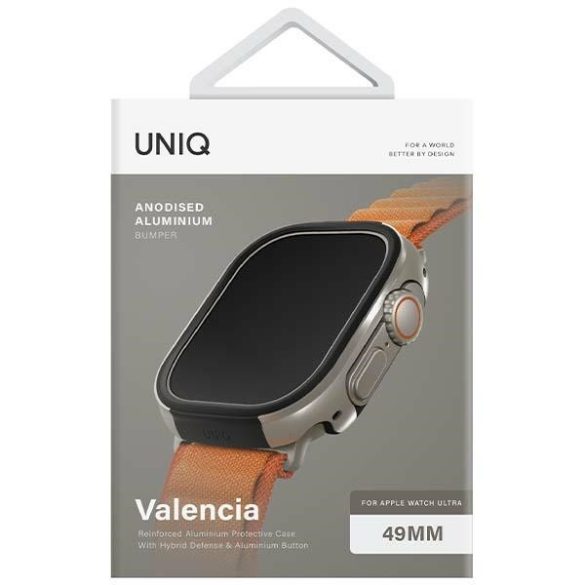 UNIQ Valencia tok Apple Watch Ultra/ Ultra 2 49mm - titánium ezüst