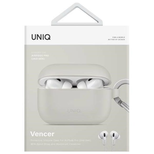 UNIQ etui Vencer AirPods Pro 2 gen. Szilikon (2022/2023) kréta szürke tok