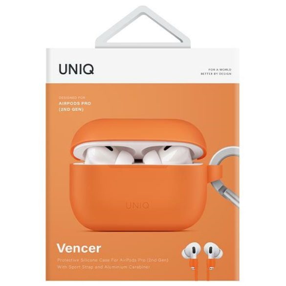 UNIQ etui Vencer AirPods Pro 2 gen. Szilikon (2022/2023) égetett narancssárga tok