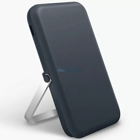 UNIQ Hoveo 5000 mAh-s powerbank, USB-C, 20 W PD gyorstöltés, vezeték nélküli, mágneses, kék/storm blue