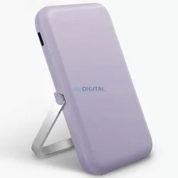   UNIQ Hoveo 5000 mAh USB-C 20 WPD gyorstöltésű vezeték nélküli mágneses powerbank, liliom/lila-levendula színben