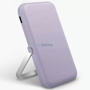 UNIQ Hoveo 5000 mAh USB-C 20 WPD gyorstöltésű vezeték nélküli mágneses powerbank, liliom/lila-levendula színben