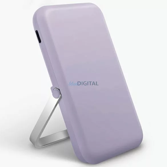 UNIQ Hoveo 5000 mAh USB-C 20 WPD gyorstöltésű vezeték nélküli mágneses powerbank, liliom/lila-levendula színben