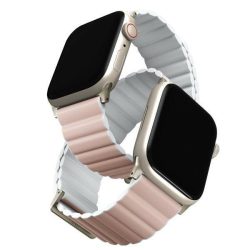   UNIQ Revix Premium szíj Apple Watch Series 1-8/SE/SE2/3/Ultra1/2/3 42/44/45/45/49 Edition rózsaszín-fehér