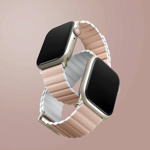 UNIQ Revix Premium szíj Apple Watch Series 1-8/SE/SE2/3/Ultra1/2/3 42/44/45/45/49 Edition rózsaszín-fehér