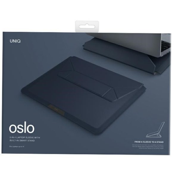 UNIQ etui Oslo laptop Sleeve 14" tengerészkék