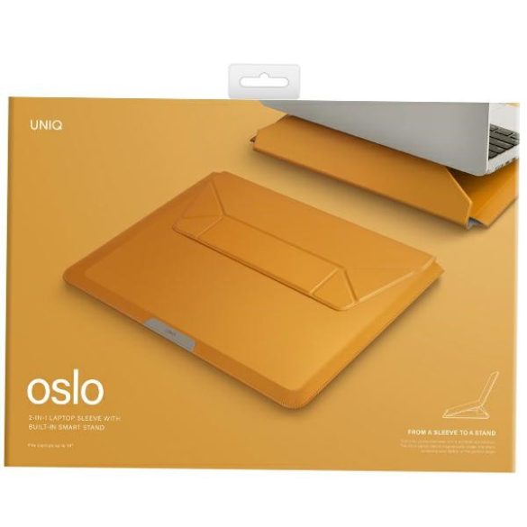 UNIQ etui Oslo laptop Sleeve 14" mustárszínű