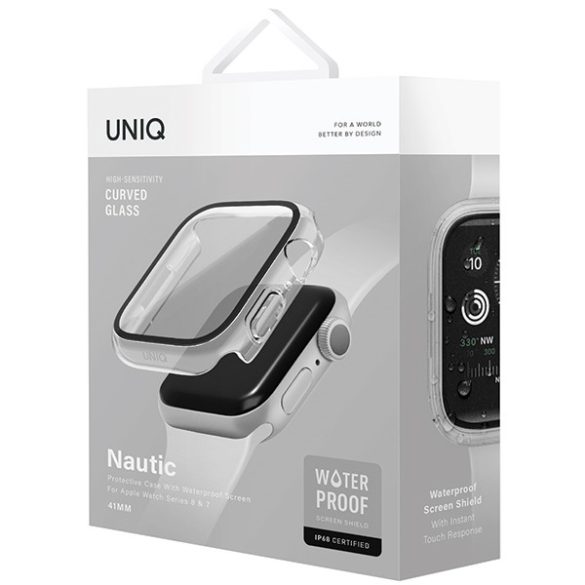 UNIQ Nautic tok Apple Watch Series 7/8/ 9 41mm - átlátszó