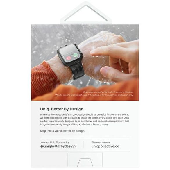 UNIQ Nautic tok Apple Watch Series 7/8/ 9 41mm - átlátszó