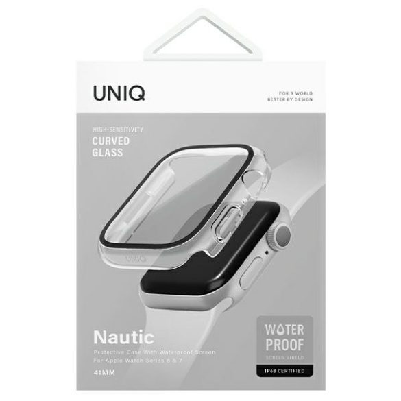 UNIQ Nautic tok Apple Watch Series 7/8/ 9 45mm - átlátszó