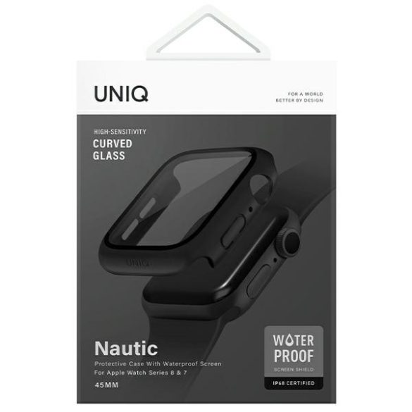 UNIQ Nautic tok Apple Watch Series 7/8/ 9 45mm - fekete