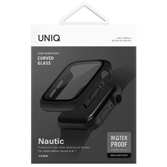 UNIQ etui Nautic Apple Watch Series 7/8/ 9 45mm fekete