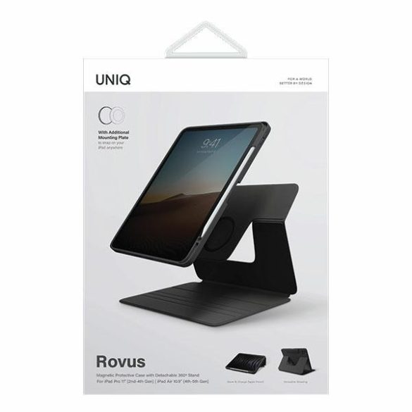 UNIQ etui Rovus iPad Pro 11 (2021-2022) / Air 10.9" (2020-2022) fekete mágneses tok