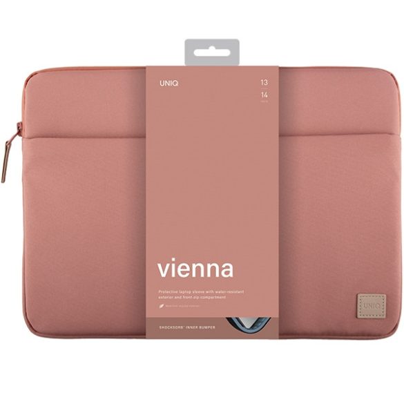 UNIQ etui Vienna laptop Sleeve 14" rózsaszín Vízálló RPET