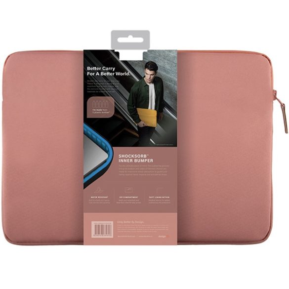 UNIQ etui Vienna laptop Sleeve 14" rózsaszín Vízálló RPET