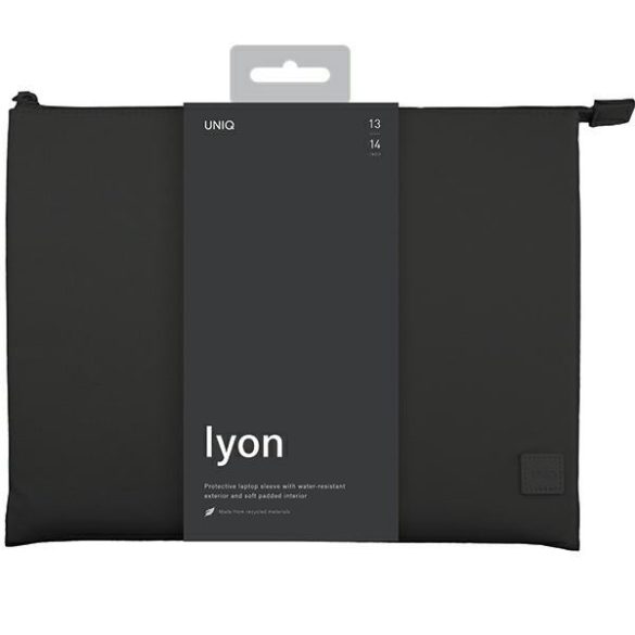 UNIQ etui Lyon laptop tok 14" fekete Vízálló RPET