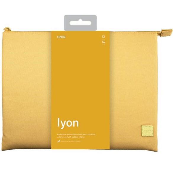 UNIQ etui Lyon laptop tok 14" sárga Vízálló RPET