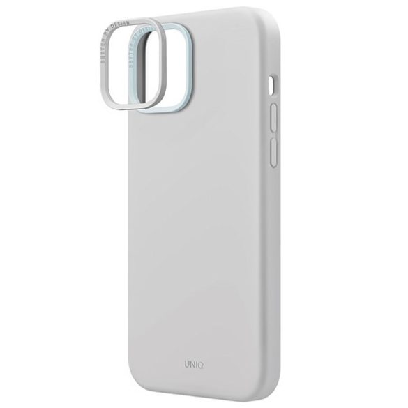 UNIQ etui Lino Hue iPhone 15 / 14 / 13 6.1" Magclick Charging szürke tok