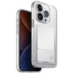   UNIQ etui Air Fender ID iPhone 15 Pro 6.1"átlátszó kártyatartóval tok