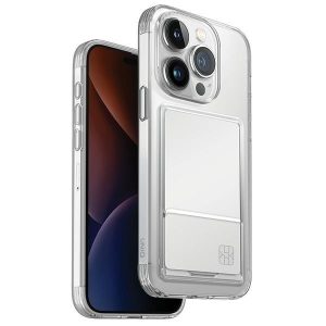 UNIQ etui Air Fender ID iPhone 15 Pro 6.1"átlátszó kártyatartóval tok