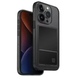   UNIQ etui Air Fender ID iPhone 15 Pro 6.1" szürke színű, árnyékolt kártyatok