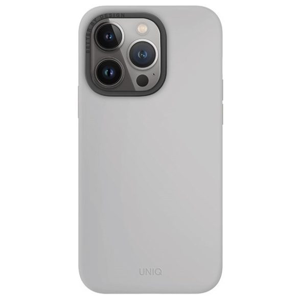 UNIQ etui Lino Hue iPhone 15 Pro 6.1" Magclick Charging kréta szürke tok