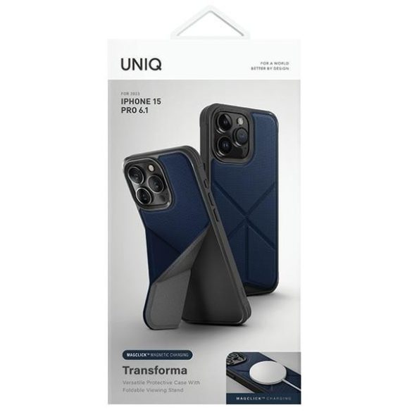 UNIQ etui Transforma iPhone 15 Pro 6.1" Magclick Charging kék tok