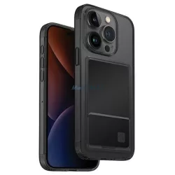   UNIQ etui Air Fender ID iPhone 15 Pro Max 6.7" szürke színű, árnyékolt kártyatok