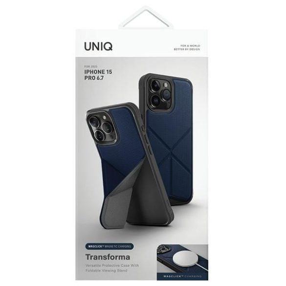 UNIQ etui Transforma iPhone 15 Pro Max 6.7" Magclick Charging kék tok