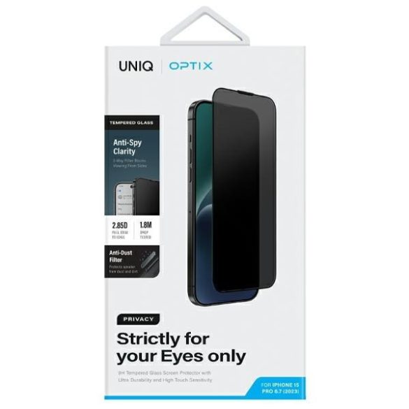 UNIQ Optix Privacy edzett üveg iPhone 15 Pro Max