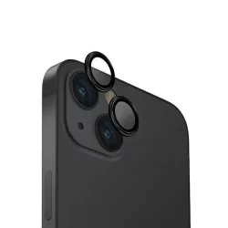   UNIQ Optix kamera lencse védő üvegfólia fekete szegéllyel, applikátorral iPhone 15 / 15 Plus