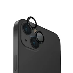   UNIQ Optix kamera lencse védő üvegfólia fekete szegéllyel, applikátorral iPhone 15 / 15 Plus