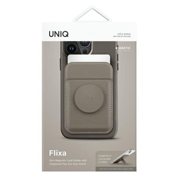 UNIQ Flixa mágneses kártyatárca MagSafe támogatással szürke