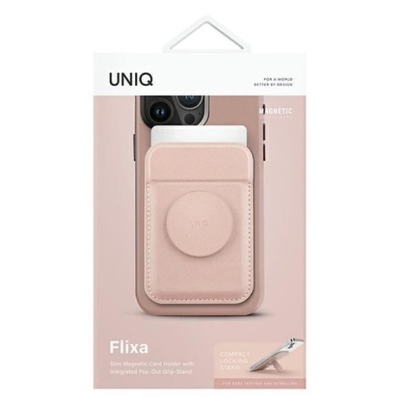 UNIQ Flixa mágneses kártyatárca MagSafe támogatással pink