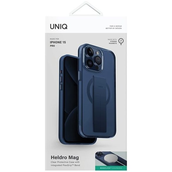 UNIQ etui Heldro Mag iPhone 15 Pro 6.1" Magclick Charging mélykék tok
