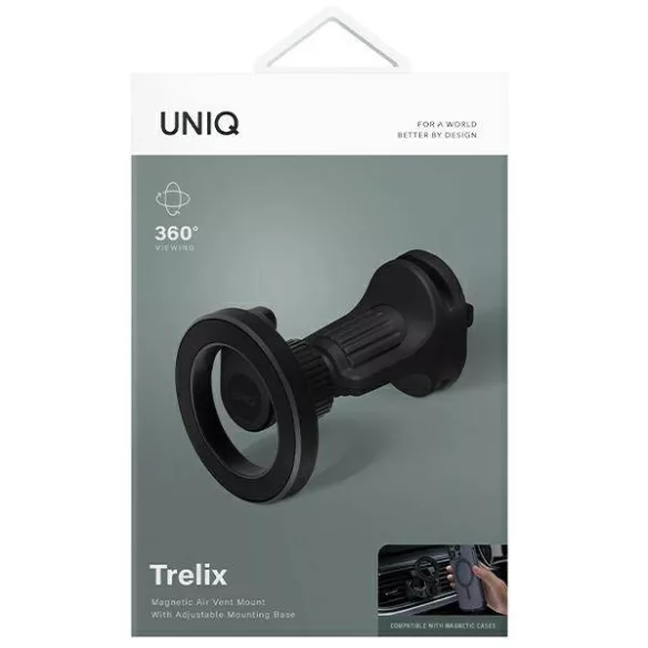 UNIQ mágneses öntapadós Trelix autós tartó szellőzőnyílásra fekete/ éjfekete