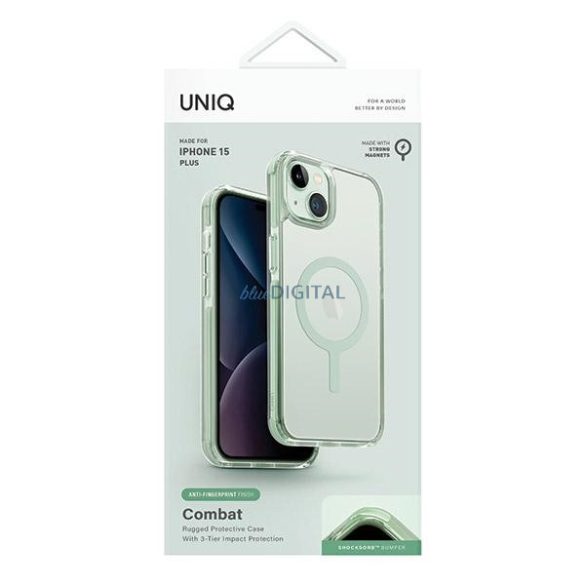 UNIQ etui Combat iPhone 15 Plus / 14 Plus 6.7" Maglick Charging menta tok