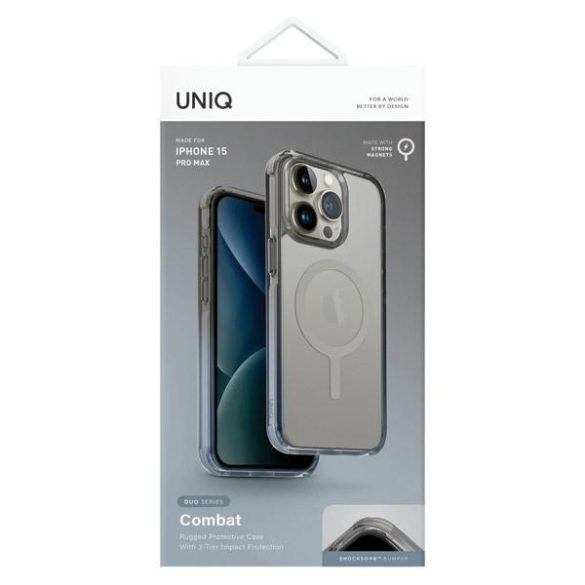 UNIQ etui Combat Duo iPhone 15 Pro Max 6.7" Magclick Charging kék-szürke tok
