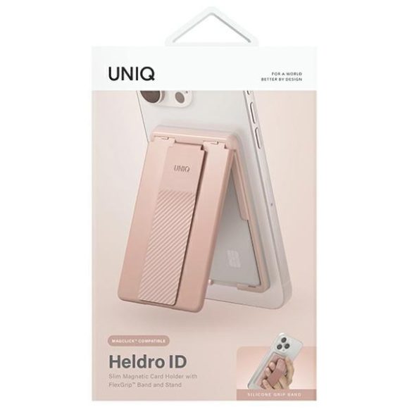 UNIQ Heldro mágneses kártyatartó és kitámasztó rózsaszín