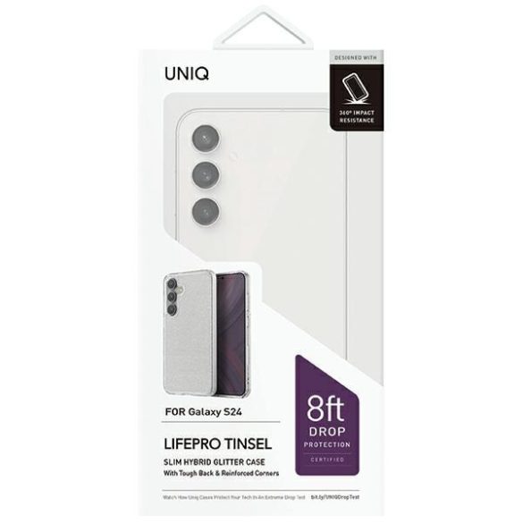 UNIQ tok etui LifePro Xtreme Samsung S24 ezüst csillogós