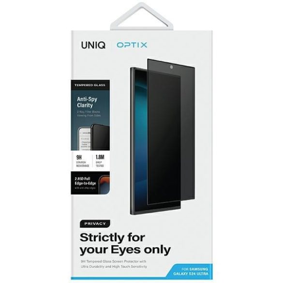 UNIQ Optix Privacy betekintésvédett edzett üveg applikátorral Samsung Galaxy S24 Ultra
